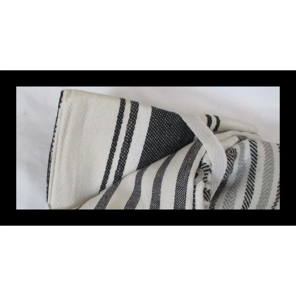 10 Pack 100% Cotton Kitchen Towels Flat Weave Black & White